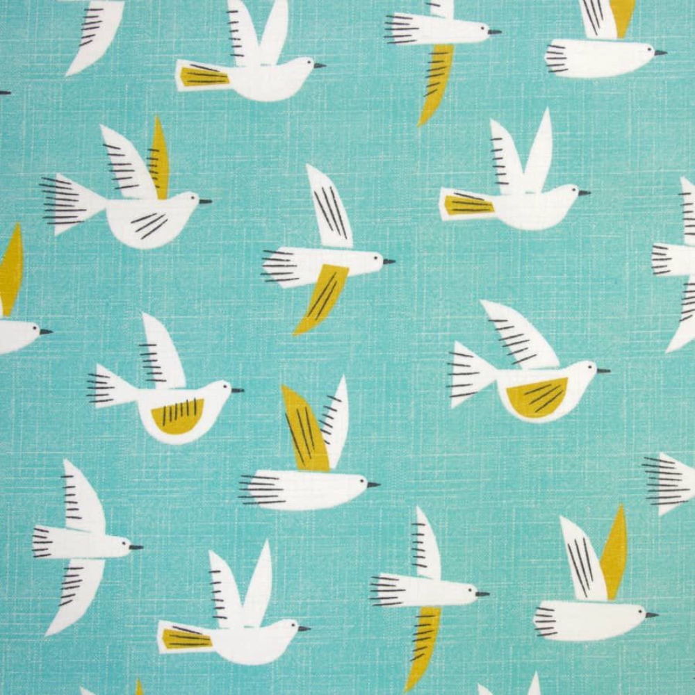 Fly Away Oilcloth in Blue